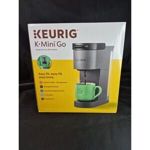 New In Box Keurig K-Mini Go Single-Serve K-Cup Pod Coffee Maker (Grey)